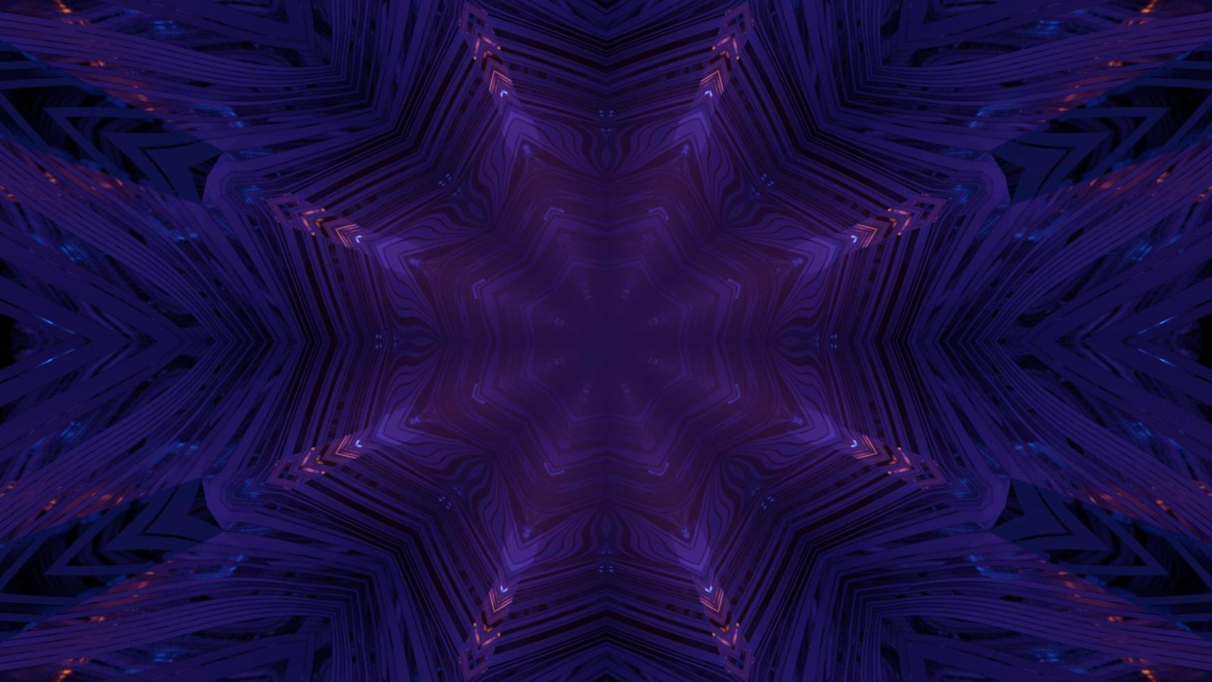 tunnel violet foncé avec néons illustration 3d photo