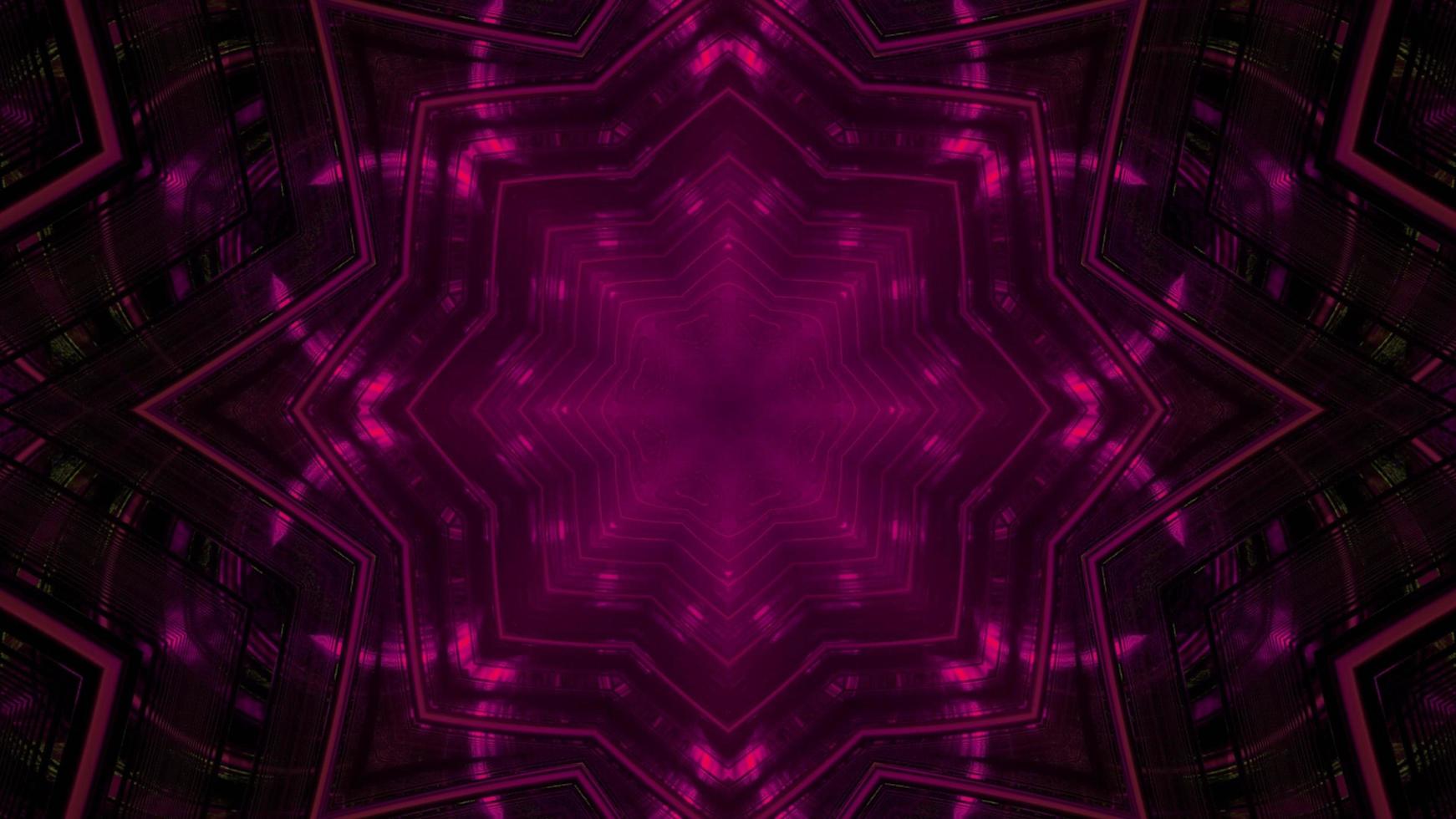 3d illustration du tunnel violet en forme de fleur photo