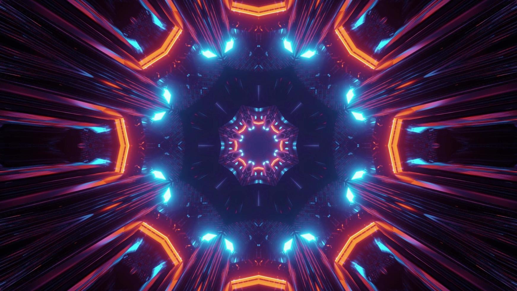 3d illustration de figures multicolores géométriques formant labyrinthe symétrique photo