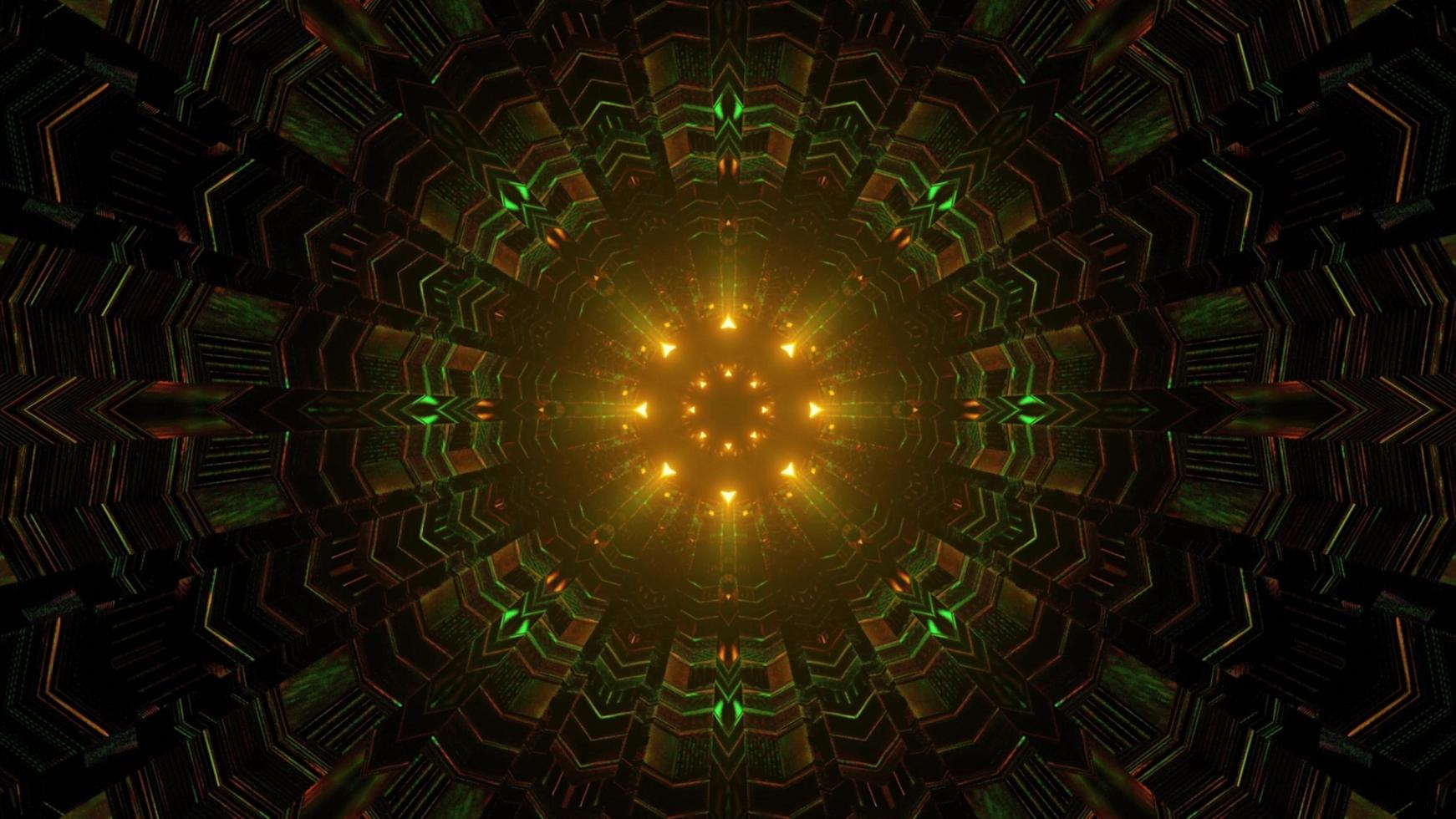 3d illustration du labyrinthe néon lumineux photo