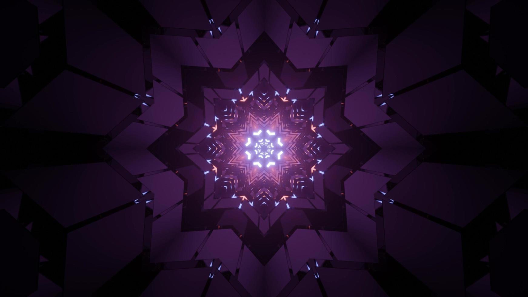 illustration 3d de fond géométrique de néon clignotant photo