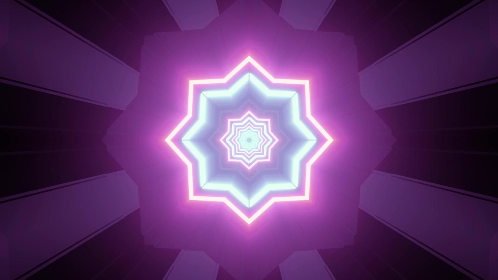 illustration 3d de motif en forme d'étoile fluorescente photo