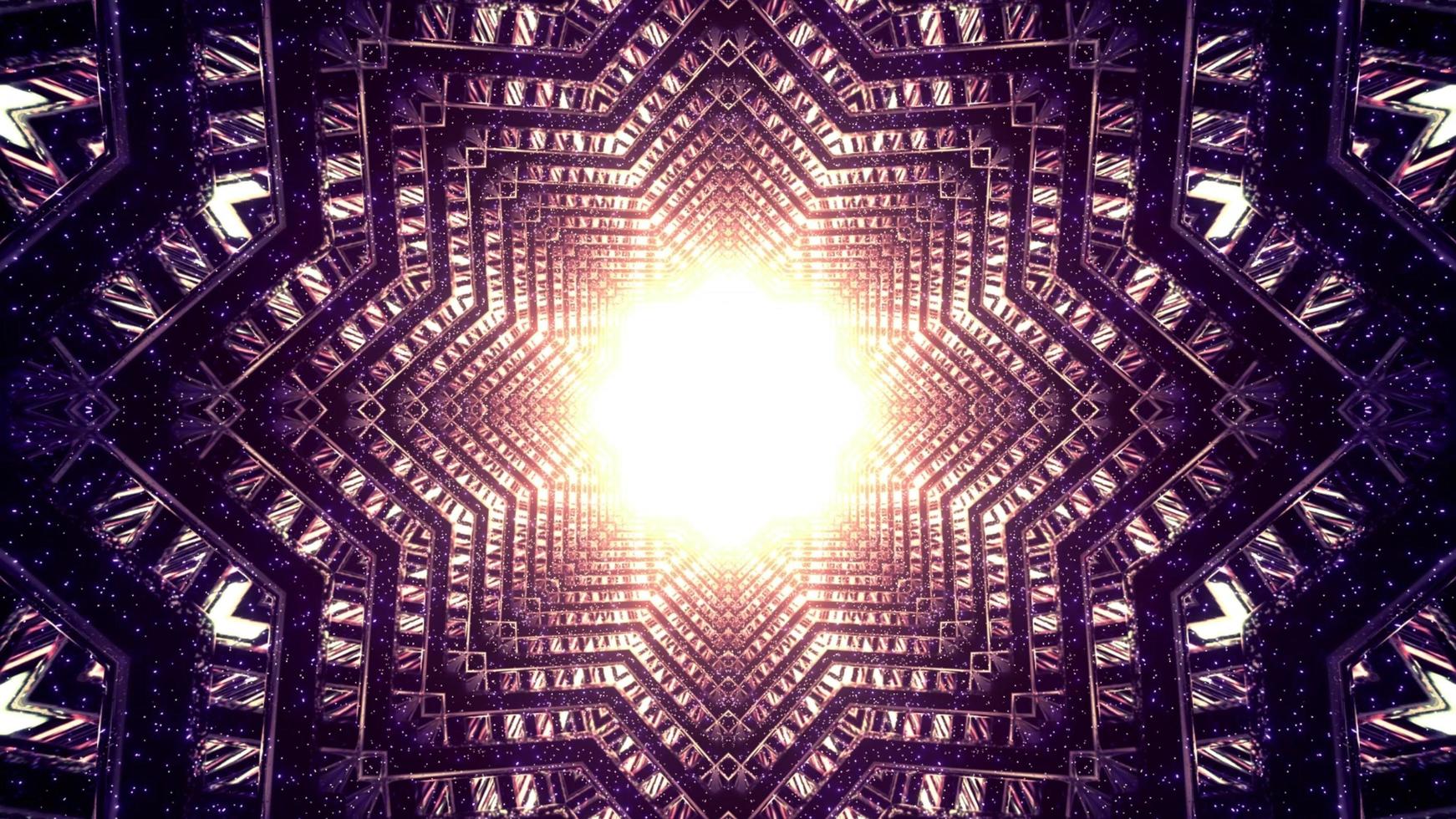 lumière magique dans le tunnel en forme d & # 39; étoile illustration 3d photo