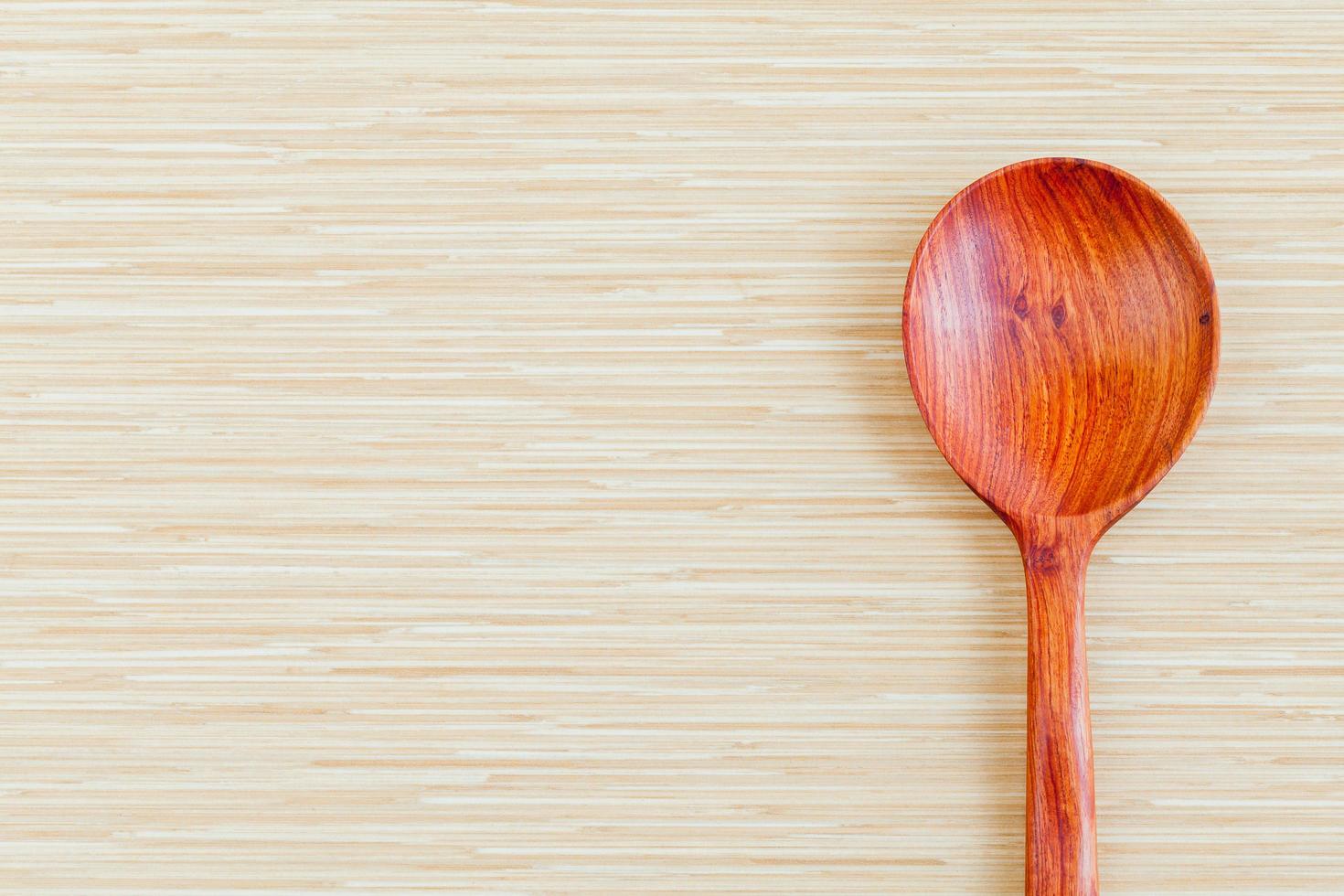 cuillère en bois et espace copie photo