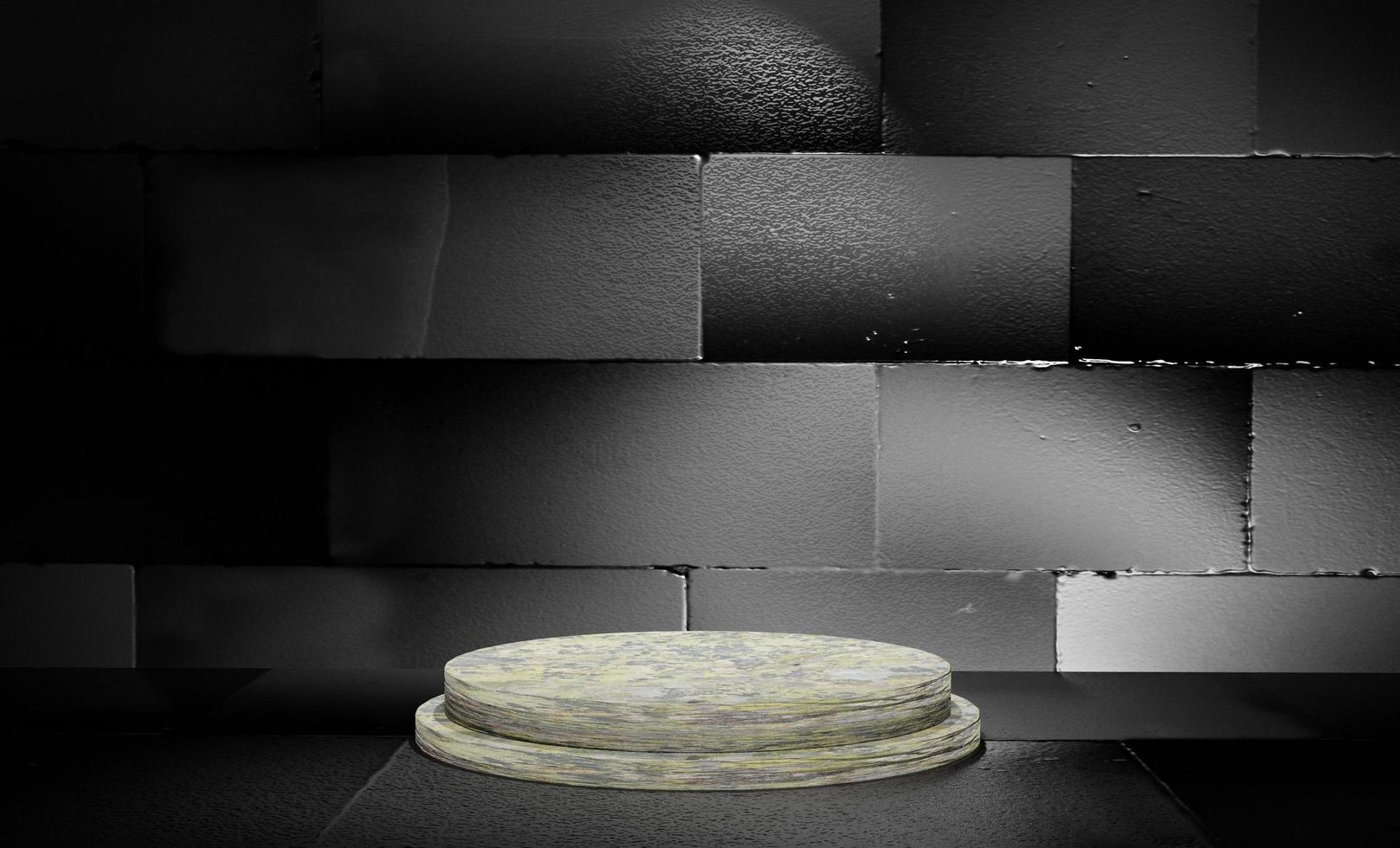 3d le rendu podium noir texture Contexte photo
