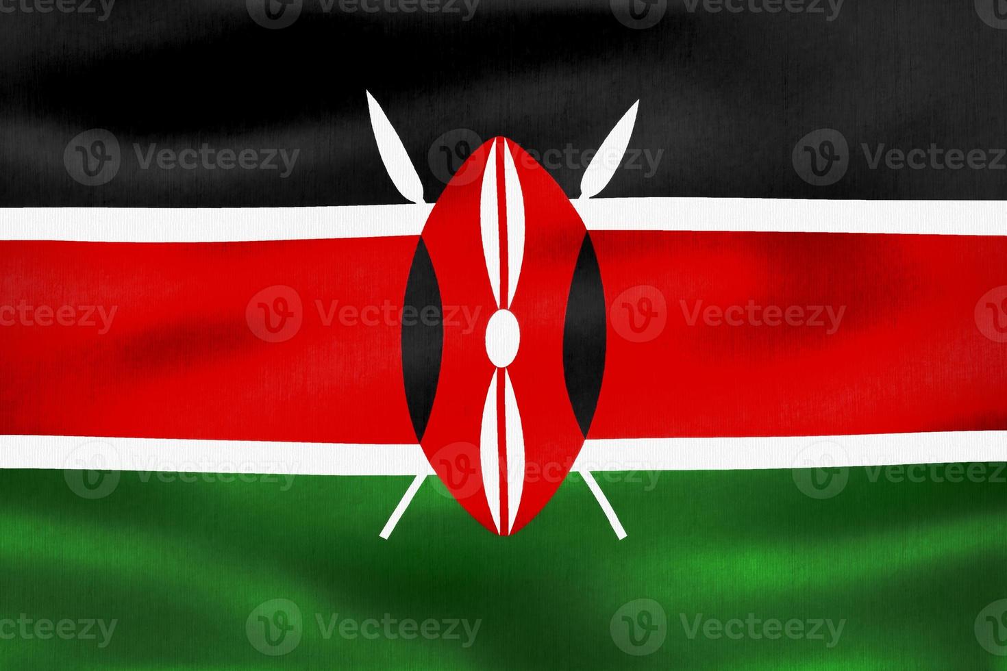 3d-illustration d'un drapeau du kenya - drapeau en tissu ondulant réaliste photo