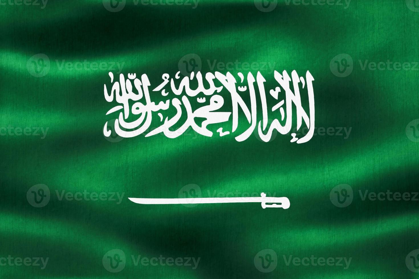 3d-illustration d'un drapeau de l'arabie saoudite - drapeau en tissu ondulant réaliste photo