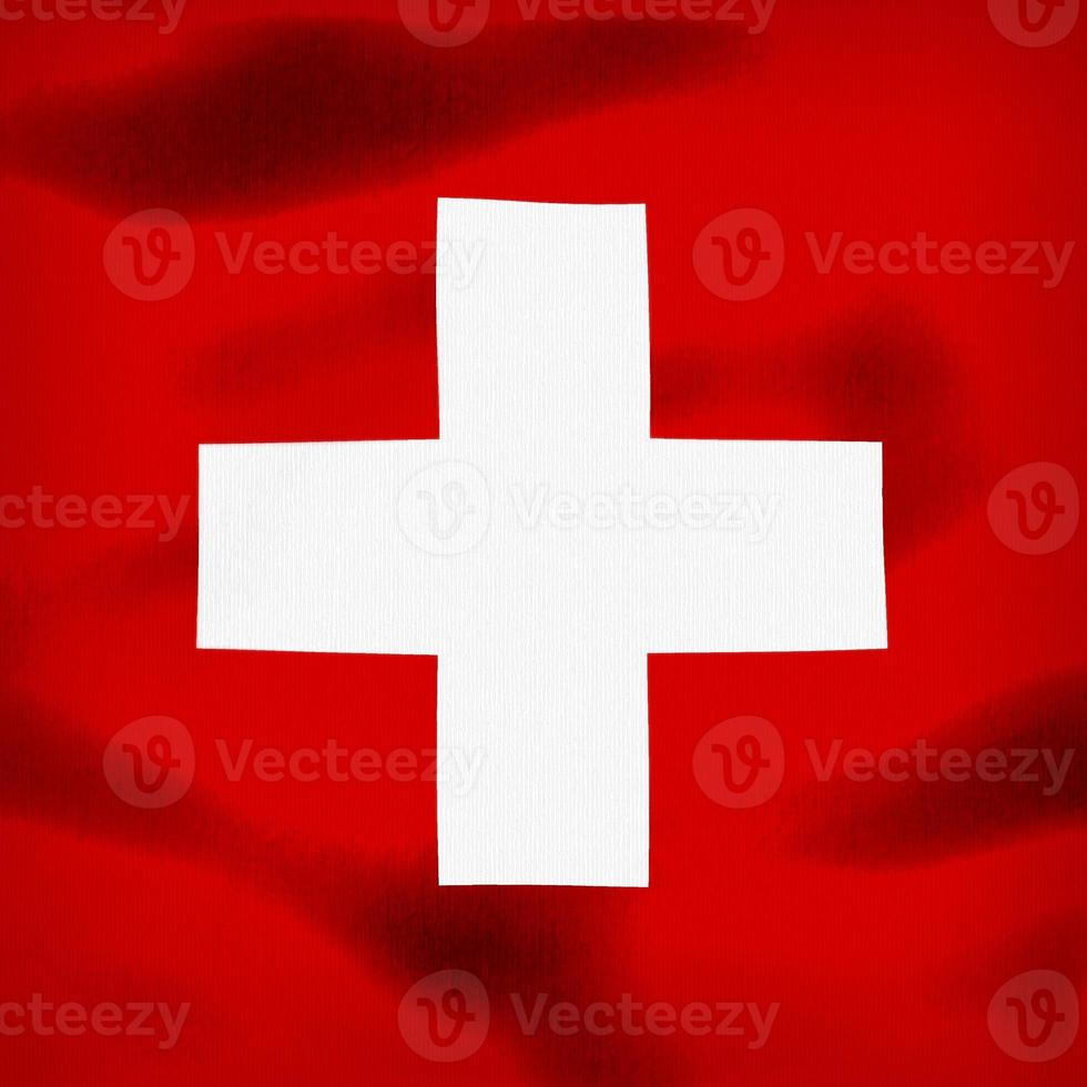 drapeau suisse - drapeau en tissu ondulant réaliste photo