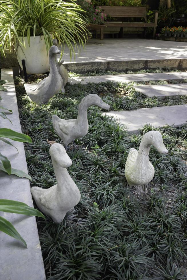 ornements de jardin de canard en béton photo