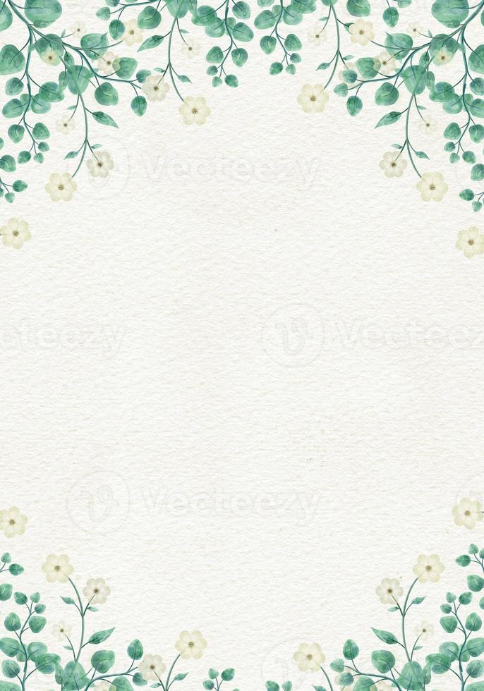 aquarelle floral frontière Cadre png avec texturé Contexte photo