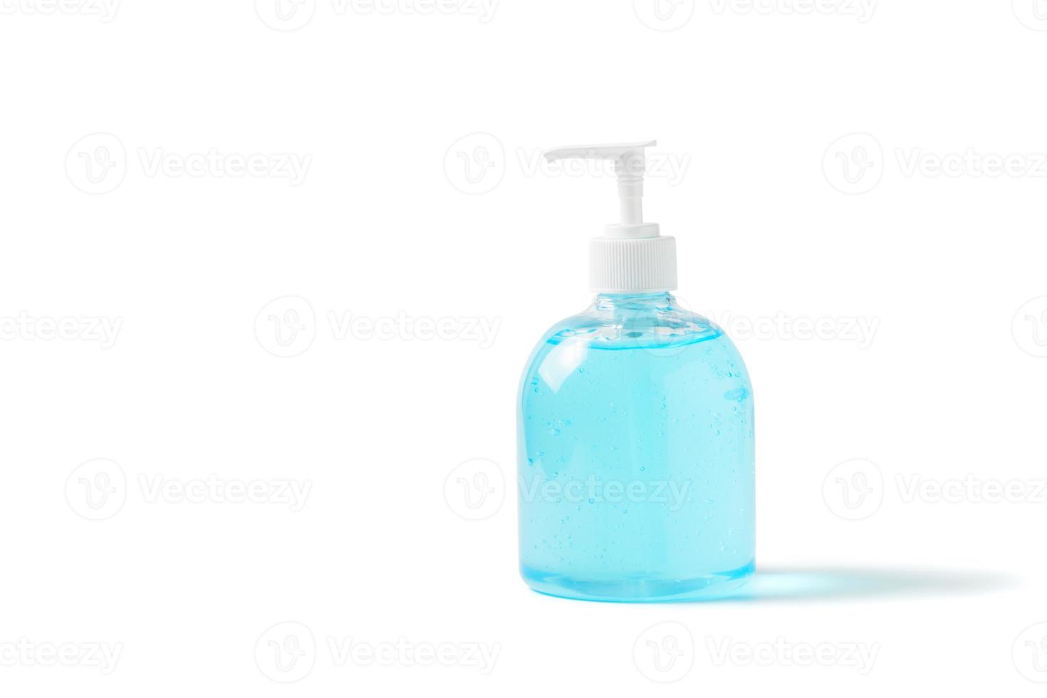 bouteille de main désinfectant isolé ou de l'alcool gel sur blanc arrière-plan, photo