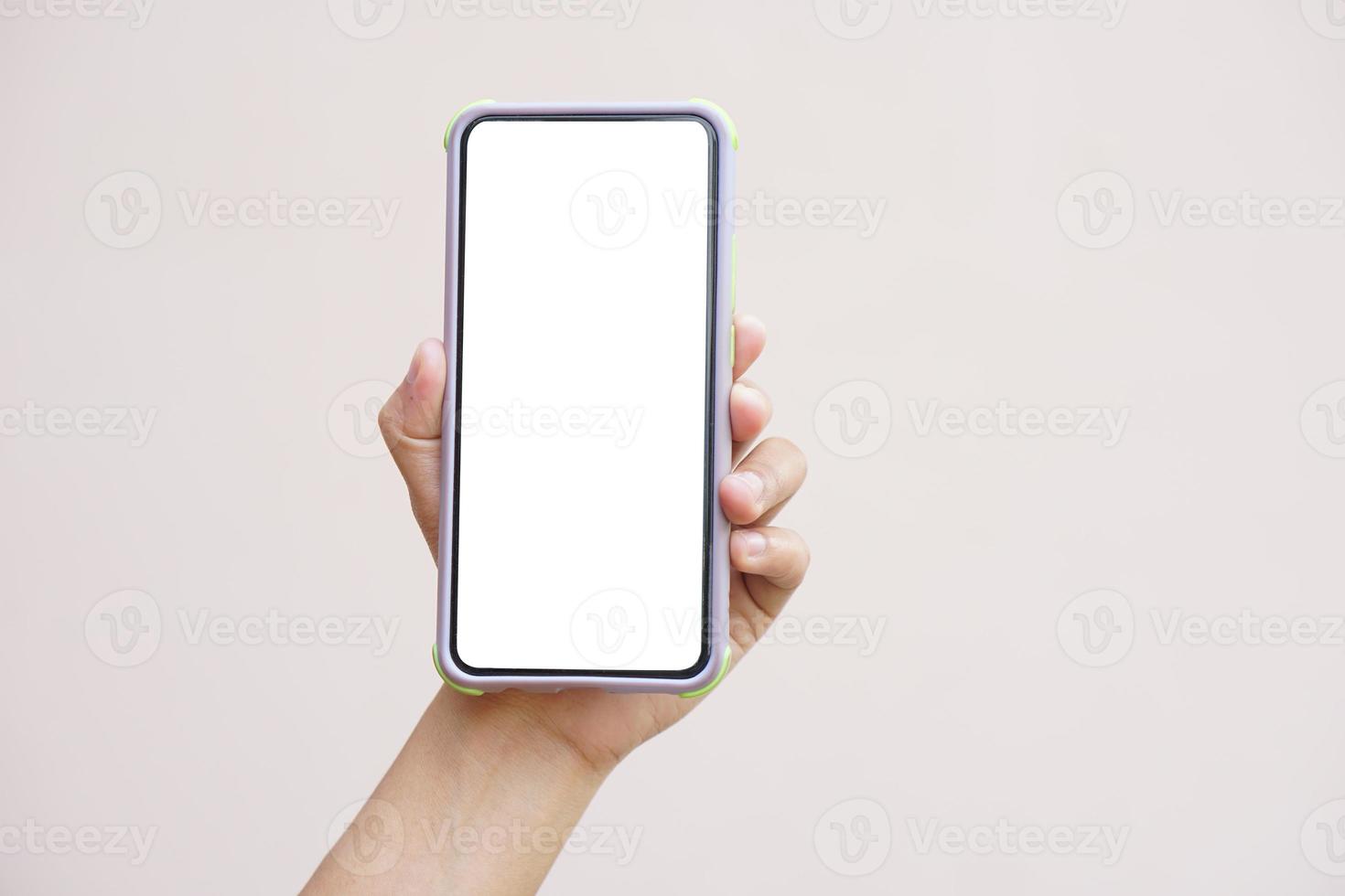 téléphone dans Humain main blanc écran photo