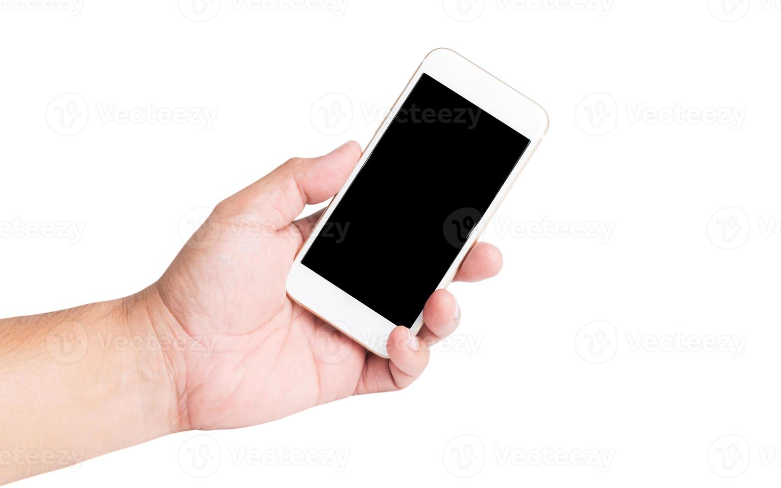 main en portant mobile intelligent téléphone avec Vide filtrer. photo