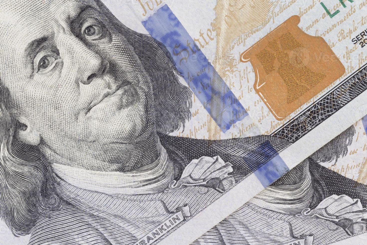 Président Franklin sur un cent dollars billet de banque photo