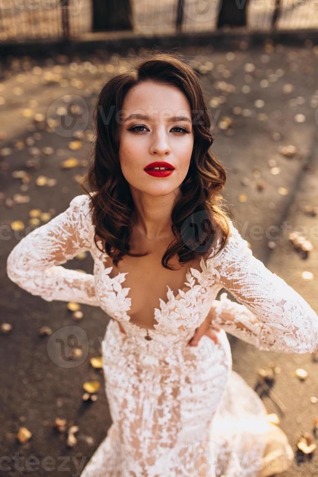 mariage portrait de une magnifique fille photo