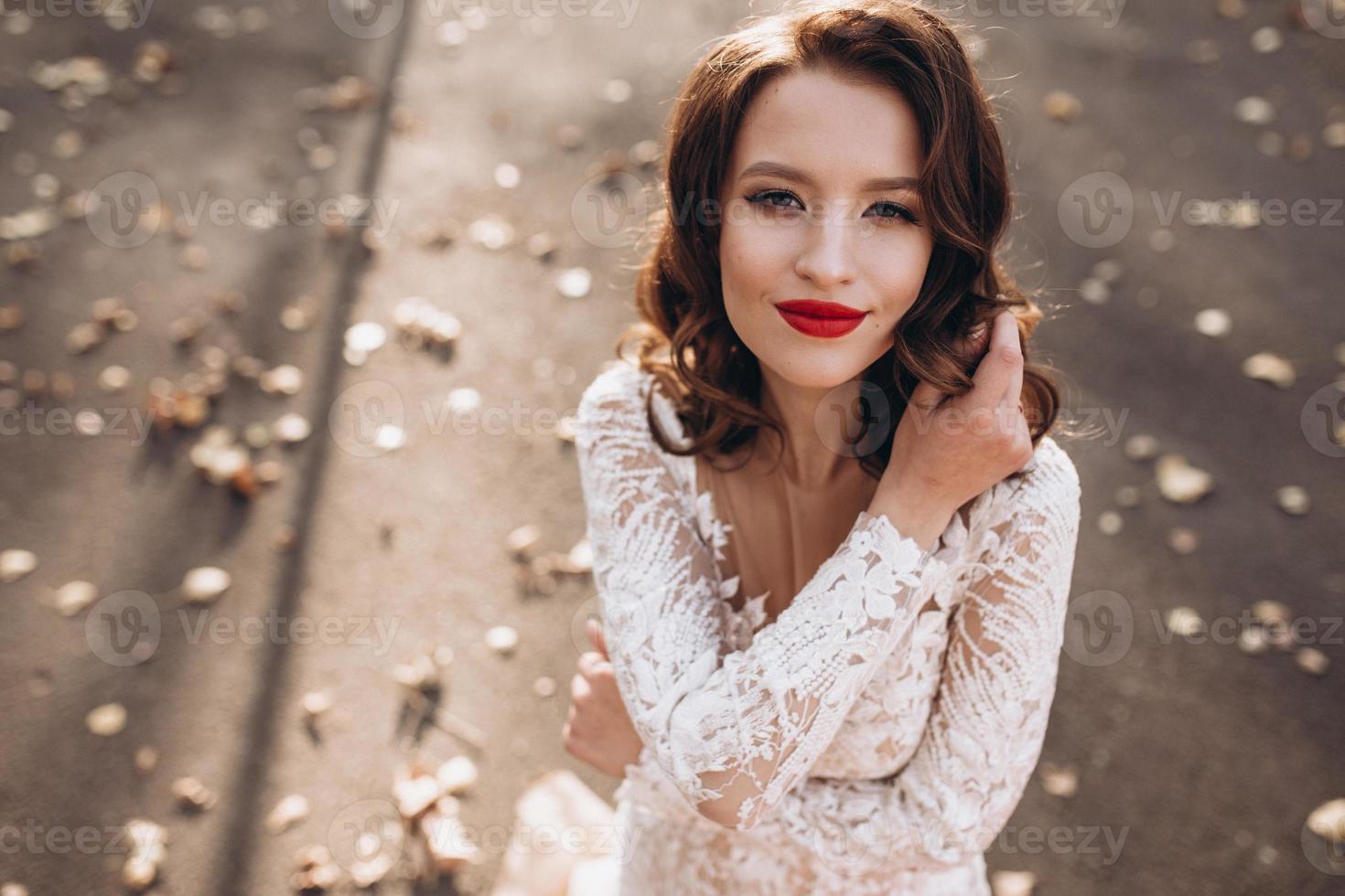 mariage portrait de une magnifique fille photo