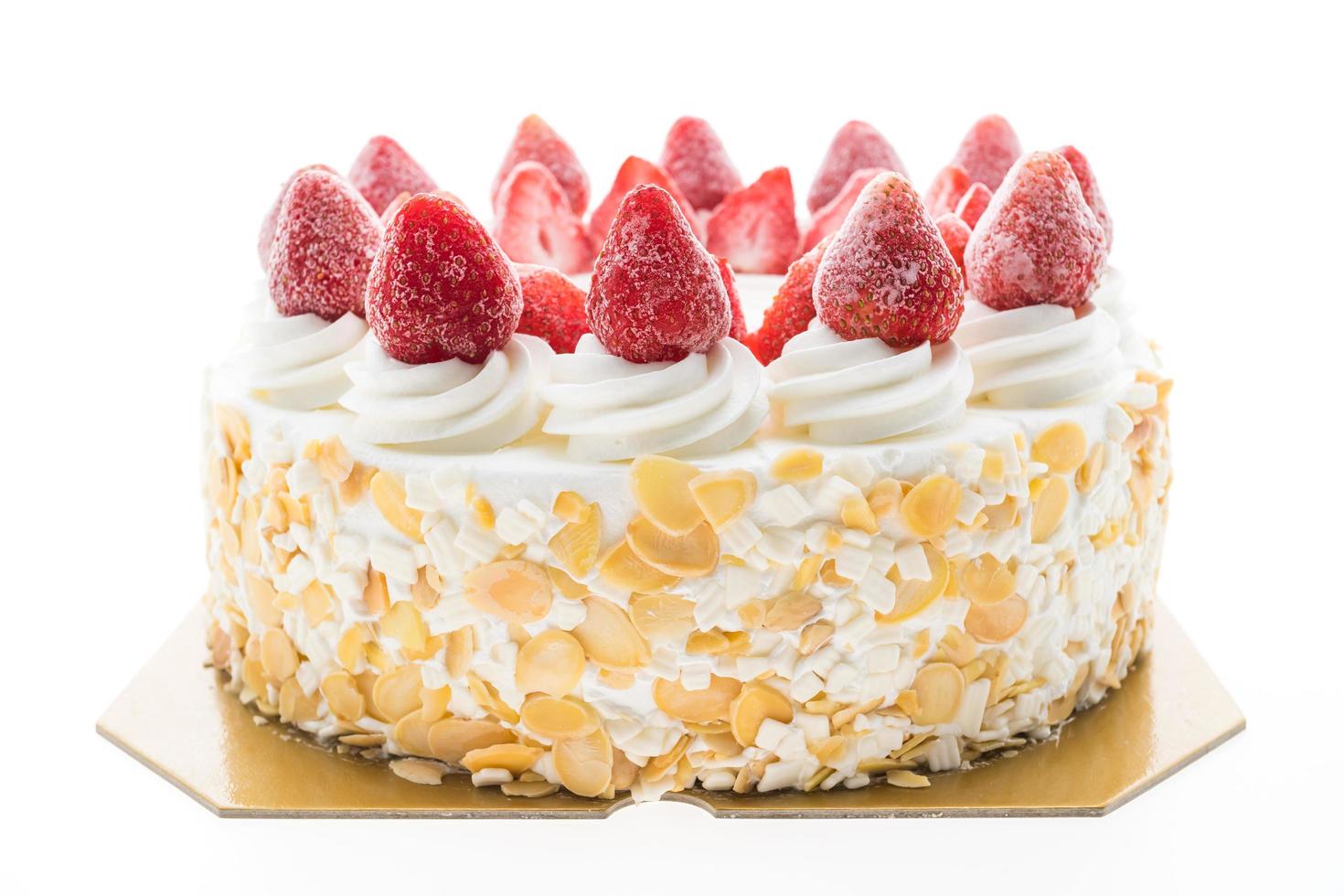 gâteau à la crème glacée à la vanille avec fraise sur le dessus photo