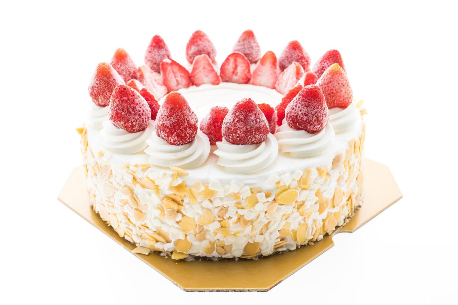 gâteau à la crème glacée à la vanille avec fraise sur le dessus photo