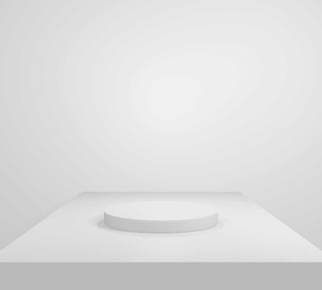 vide blanc podium.3d afficher podium sur blanc background.stand minimal maquette pour présentation.résumé blanc Contexte concept.géométrique Plate-forme spectacle cosmétique produit.étape vitrine.3d le rendu photo