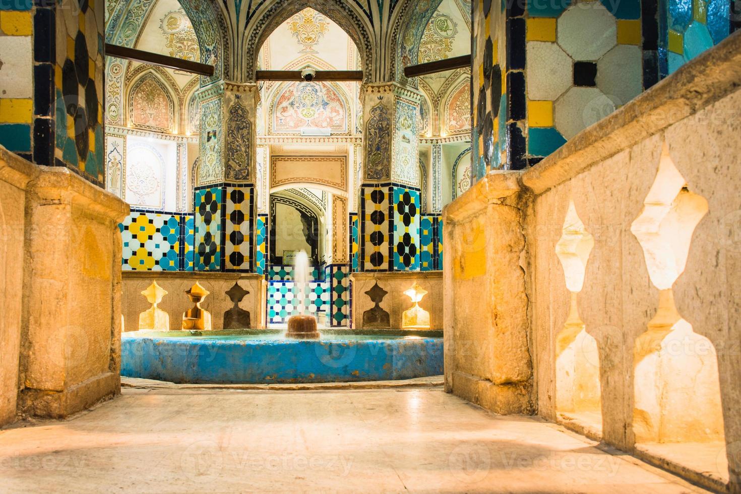 kachan, l'Iran, 2022 - intérieur et art dans chaud baignade salle garmkhaneh à sultan émir ahmad bains publics. persan Publique bains publics. Kashan est une populaire touristique destination photo