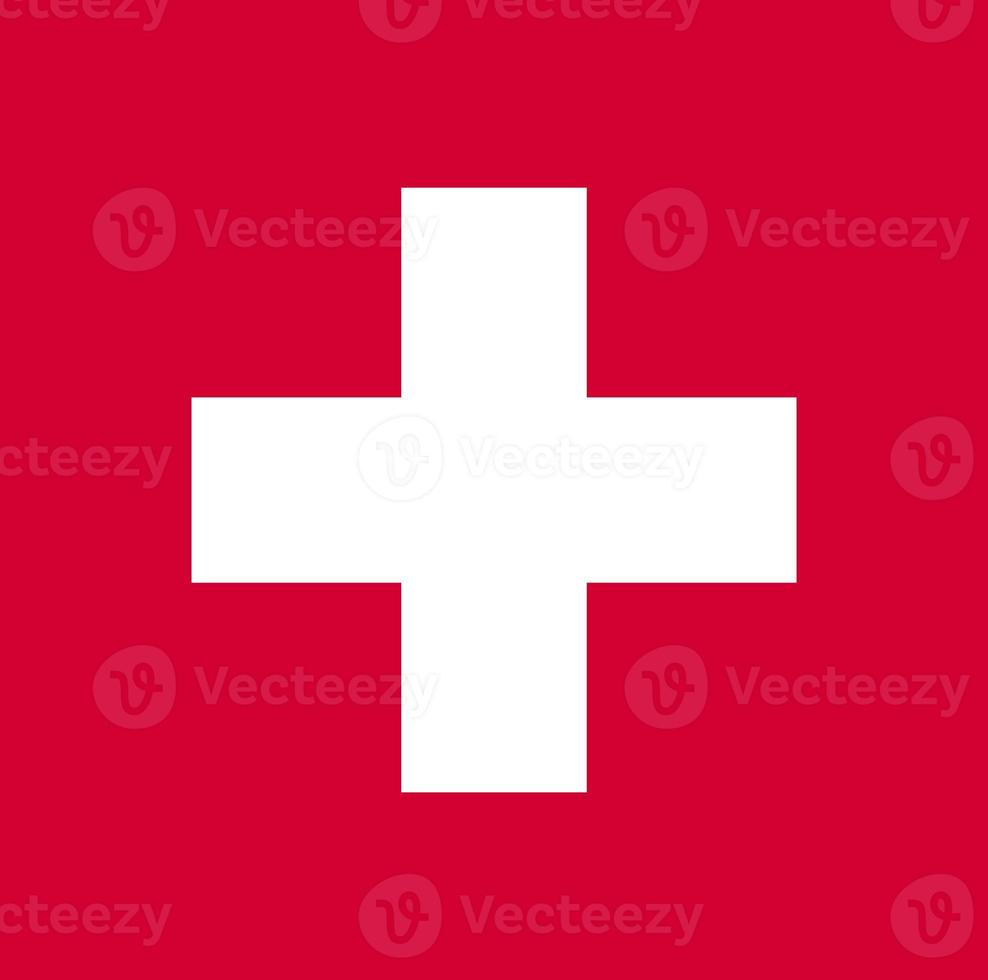 drapeau de Suisse blanc traverser Des marques le milieu de le bannière photo