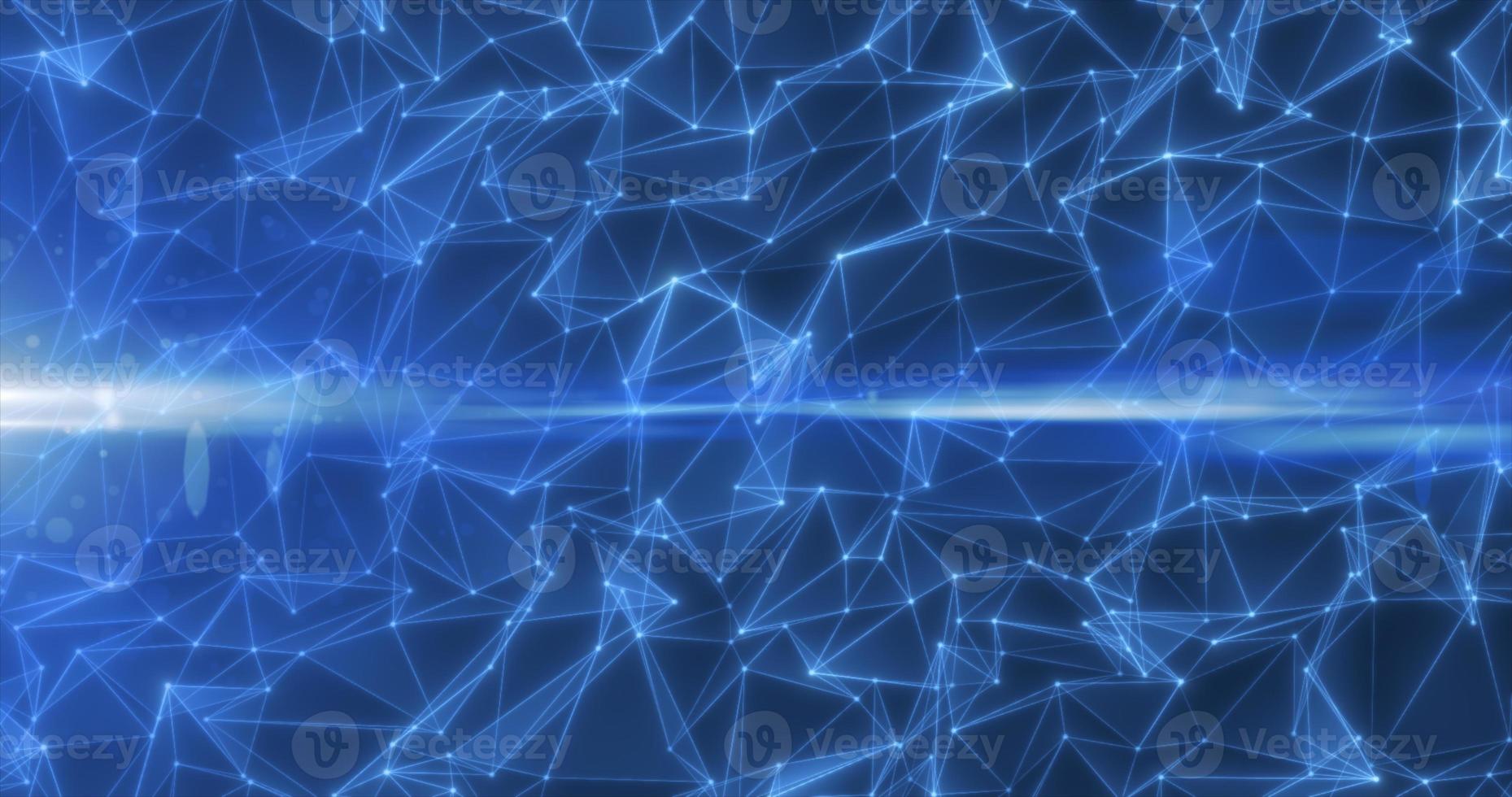 abstrait bleu embrasé énergie lignes et Triangles plexus triangulation scientifique futuriste haute technologie Contexte photo