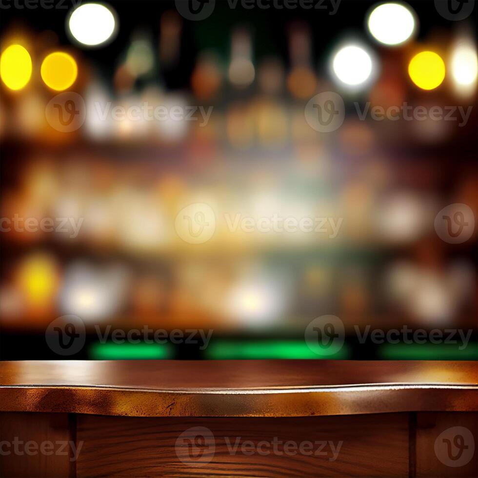 Bière restaurant bar, bar dessus de la table, flou Contexte - ai généré image photo