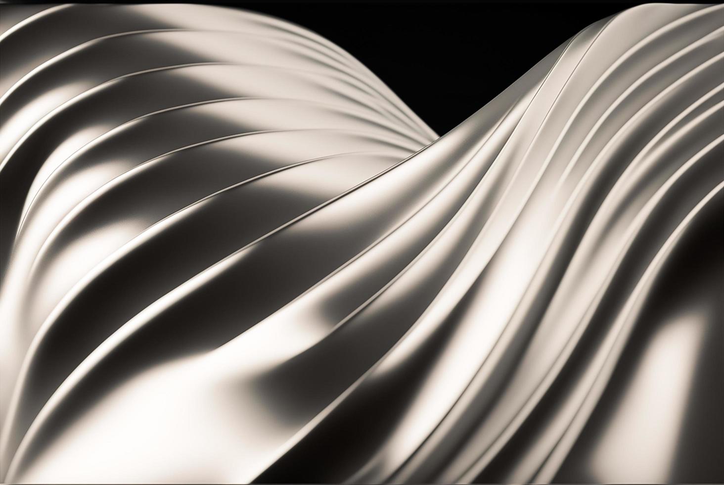 abstrait chrome vague courbe moderne sur une luxe argent Contexte photo
