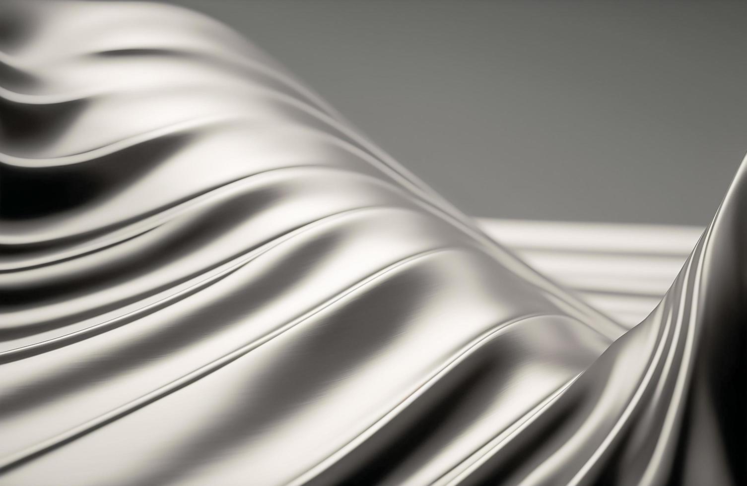 abstrait chrome vague courbe moderne sur une luxe argent Contexte photo