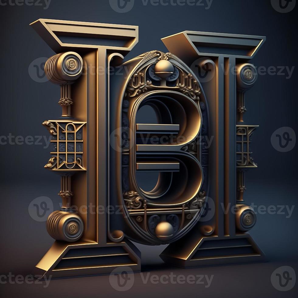 logo pour le lettre h et b avec une moderne classique style ,3d alphabet sur noir Contexte photo