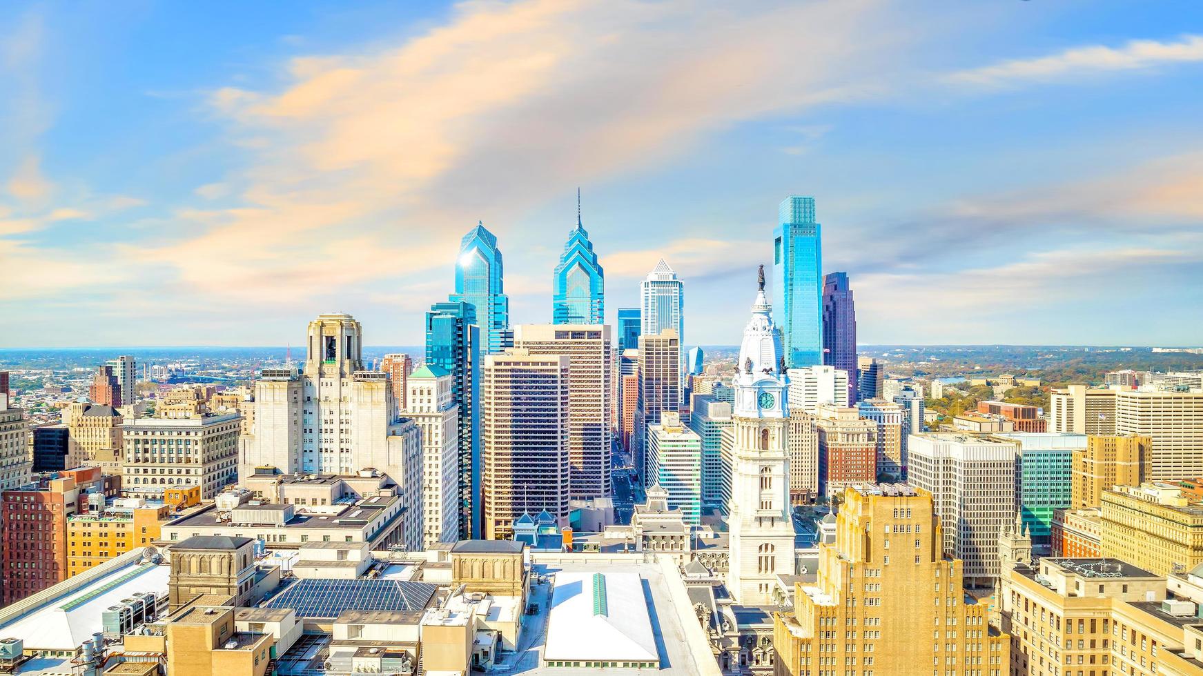 vue de dessus du centre-ville de philadelphie photo