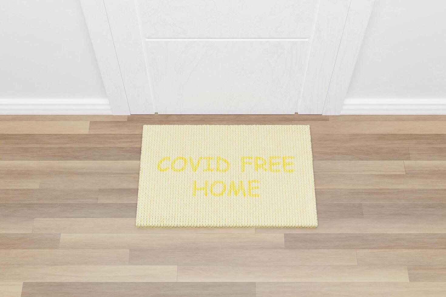 Tapis de maison 3D gratuit Covid devant la porte photo