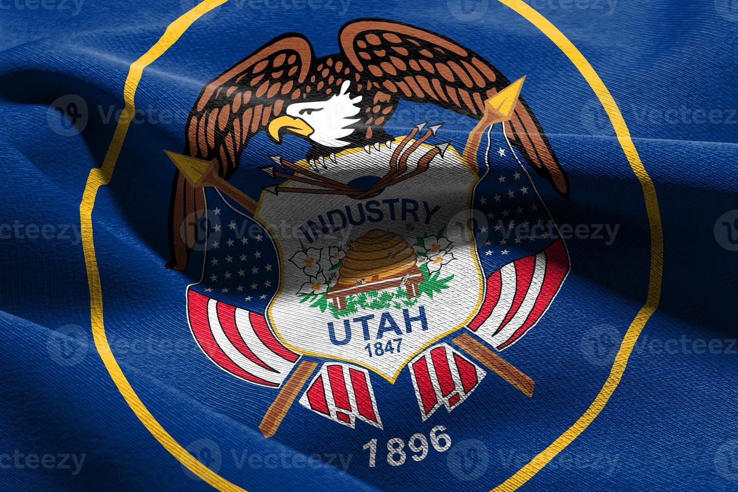 3d illustration drapeau de Utah est une Etat de uni États. agitant photo