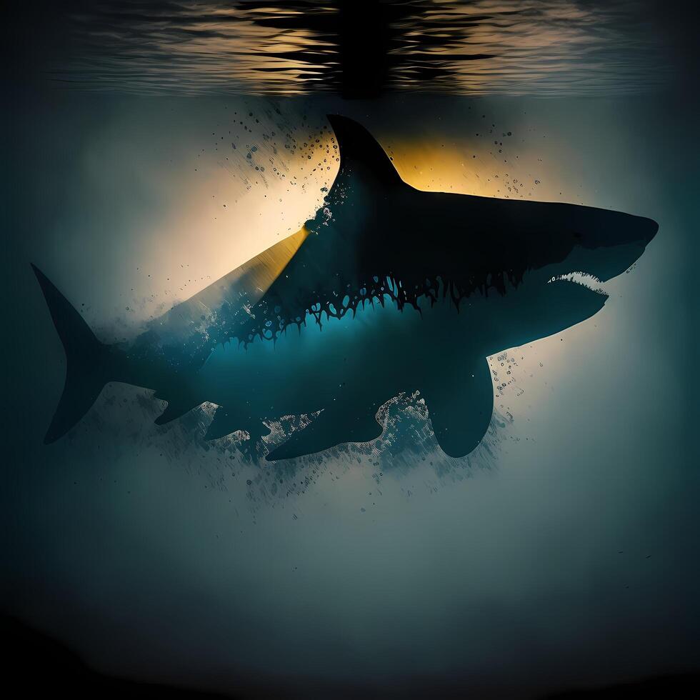 requin illustration ai généré photo