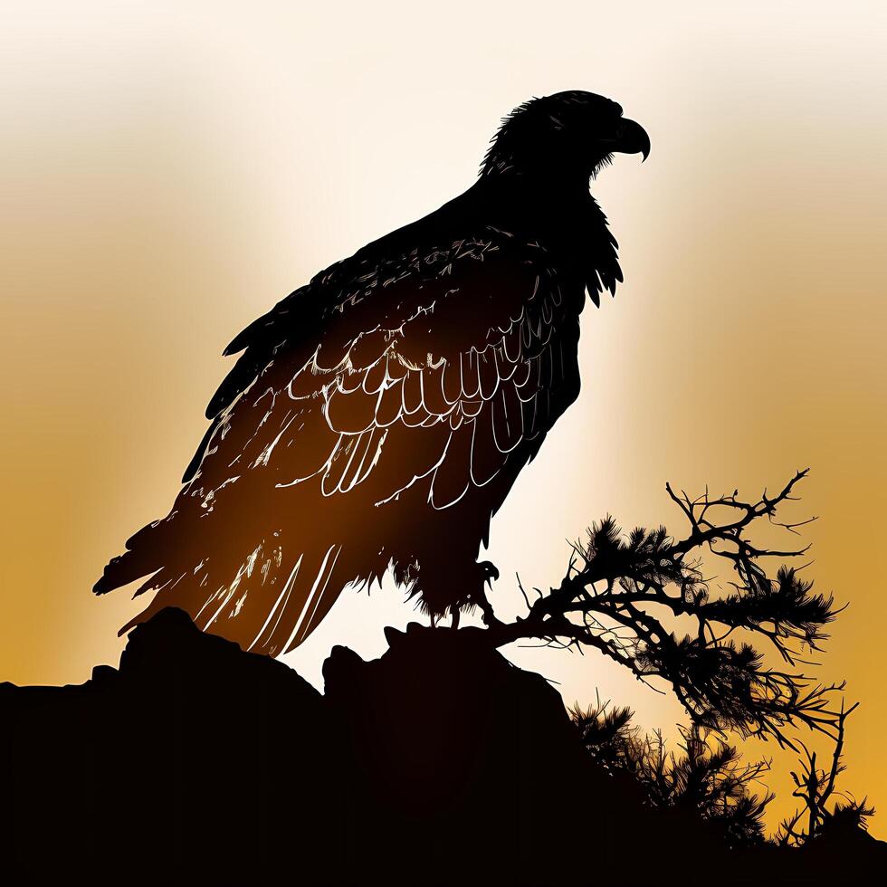 Aigle silhouette ai généré photo