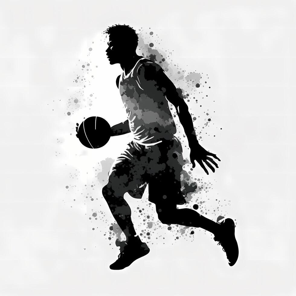 basketball silhouette ai généré photo