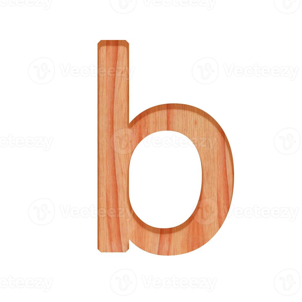 alphabet petit en bois ancien. minuscule lettre modèle magnifique 3d isolé sur blanc Contexte conception consonne b photo
