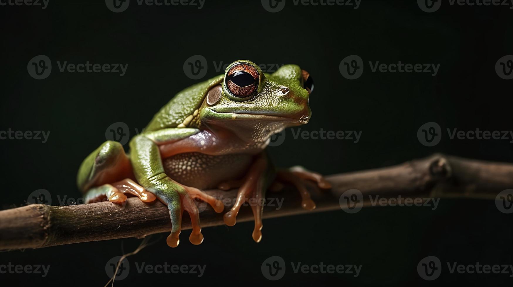 mignonne peu arbre grenouille sur une brindille photo