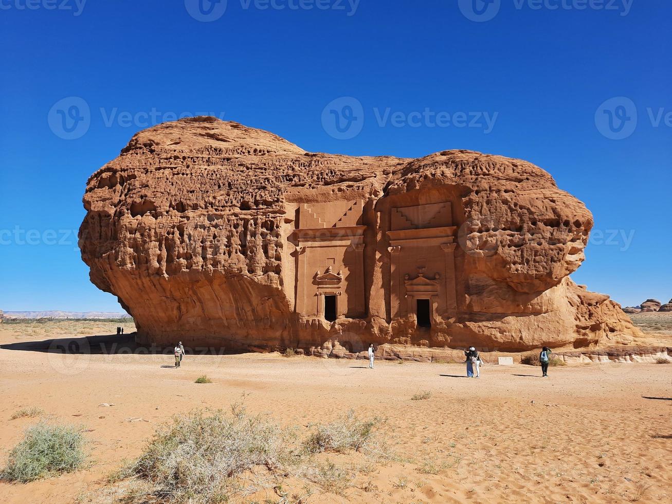 magnifique jour vue de Al hégra, mademoiselle saleh archéologique site dans Al oula, saoudien Saoudite. photo