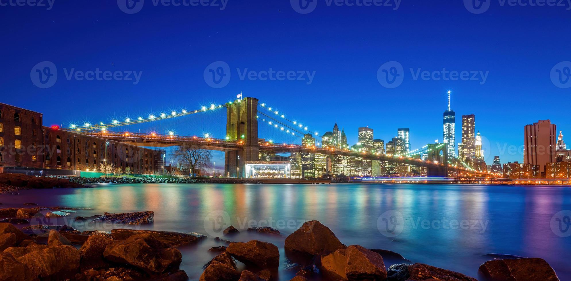 Manhattan ville horizon paysage urbain de Nouveau york avec Brooklyn pont photo