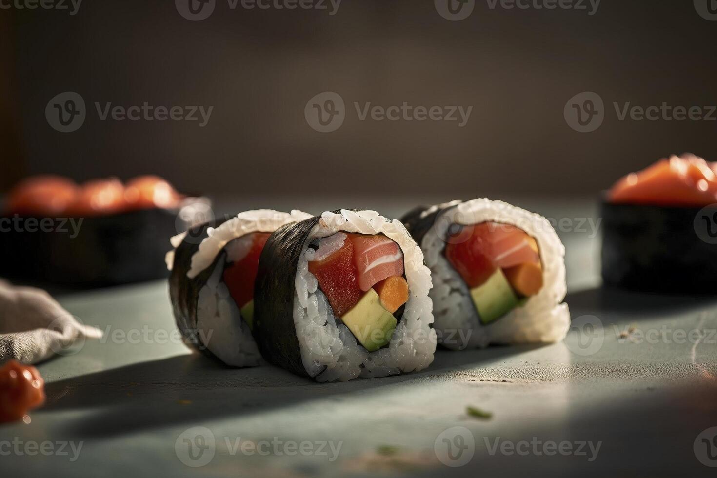 Sushi Rouleaux, établi avec génératif ai photo