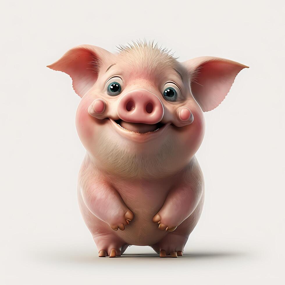 porc animal illustration ai généré photo