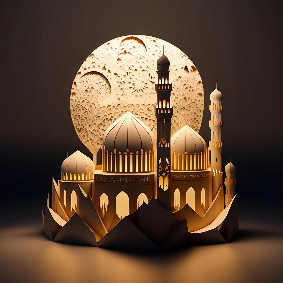 slamique Contexte pour Ramadan et eid fête établi avec génératif ai photo