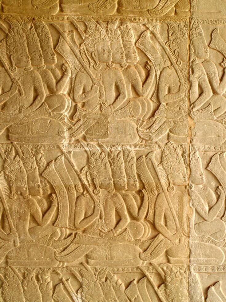 Siem Reap, Cambodge, 2021 - reliefs d'Angkor Wat photo