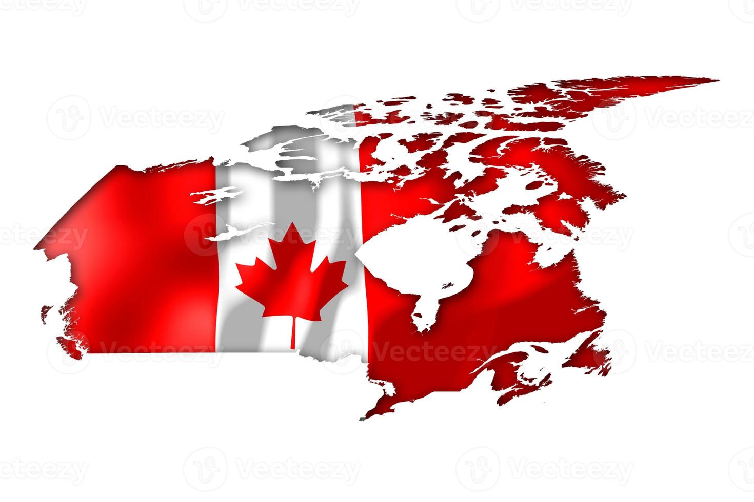 Canada - pays drapeau et frontière sur blanc Contexte photo