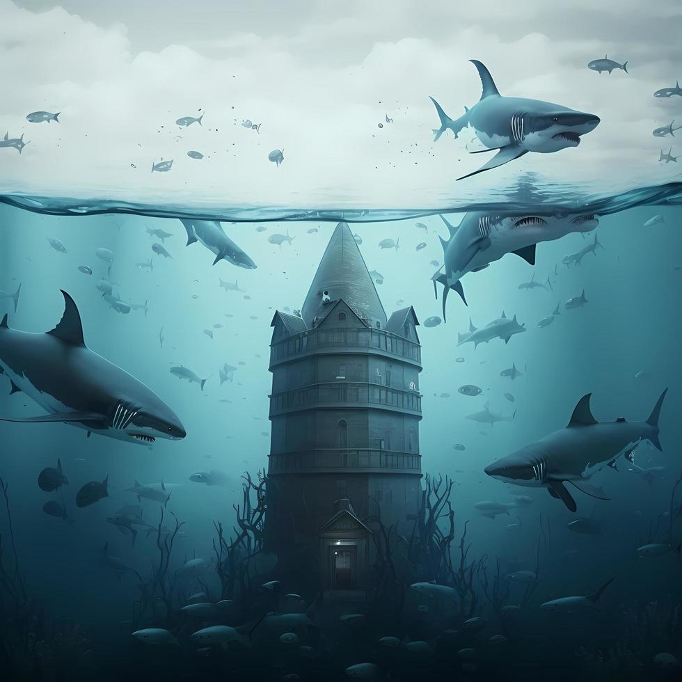 requin illustration ai généré photo