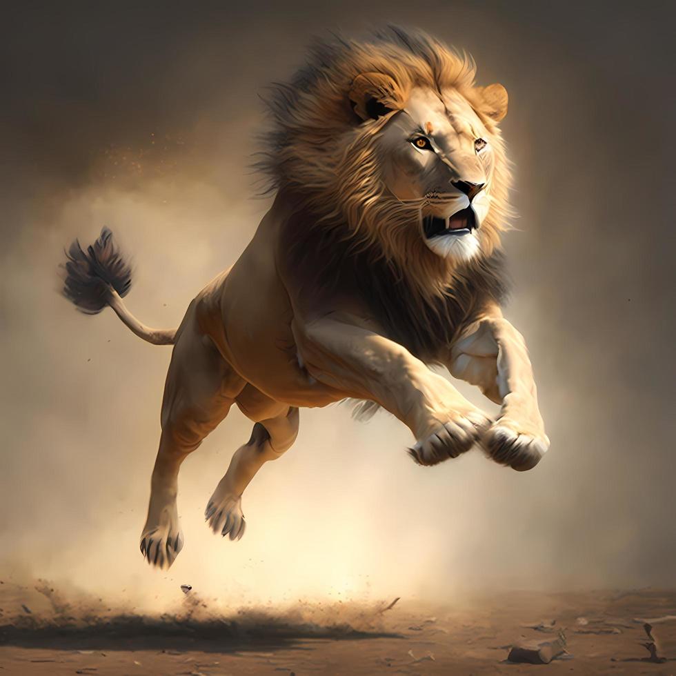Lion illustration ai généré photo