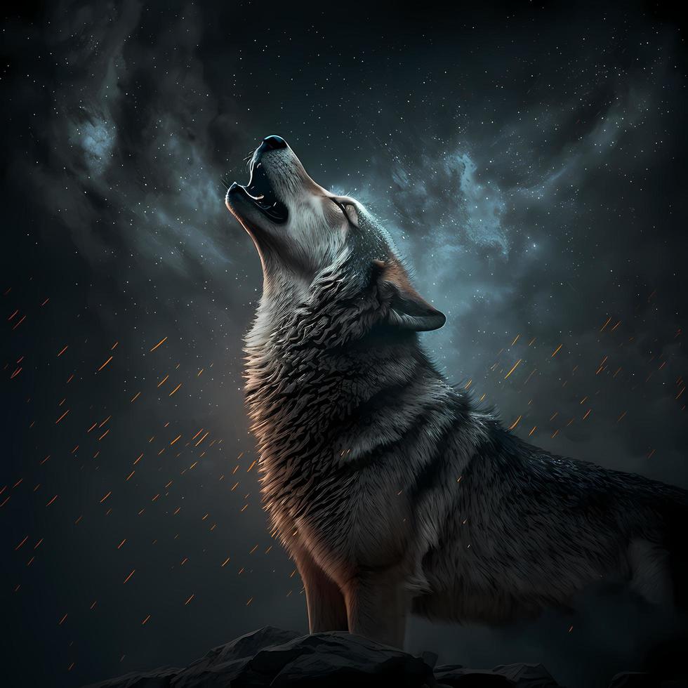 Loup illustration ai généré photo