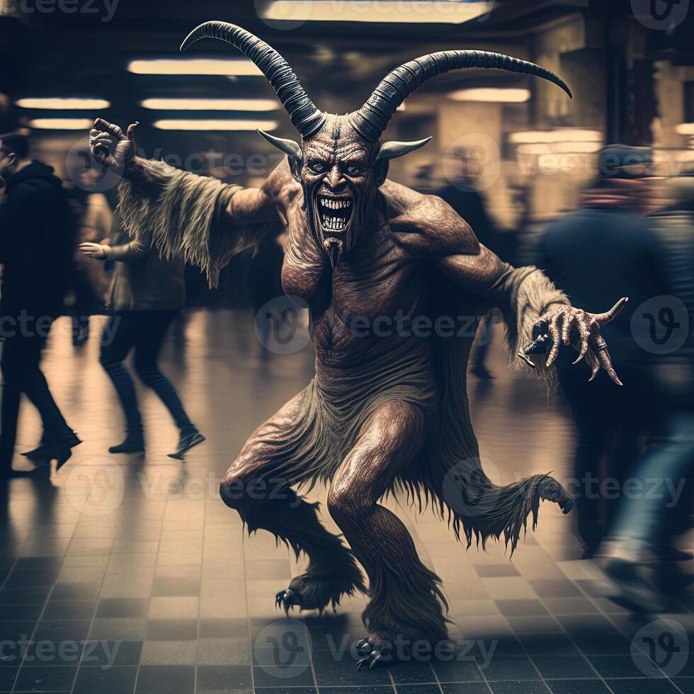 illustration Satan est dansant fabriqué avec génératif ai photo