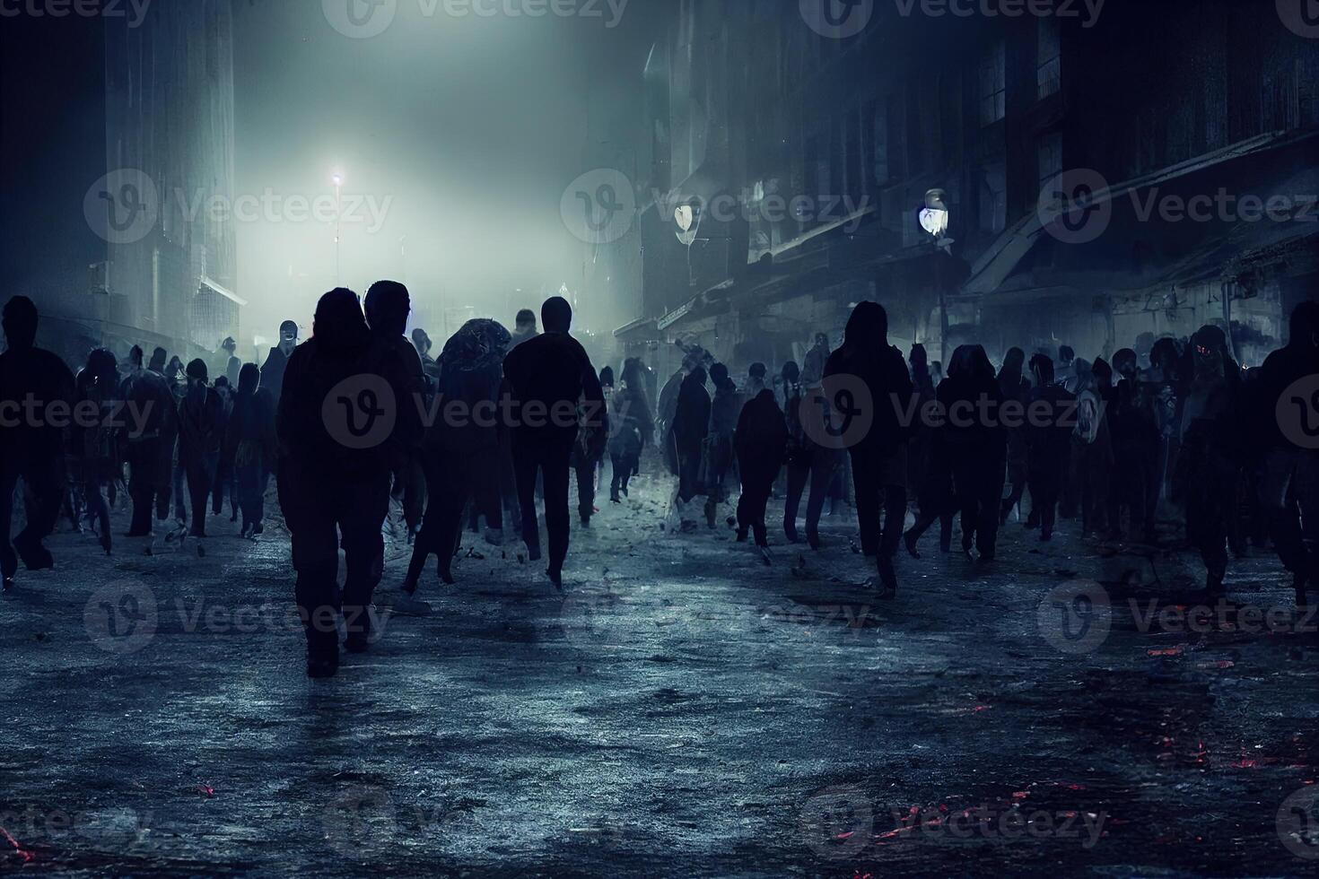 illustration de zombi foule en marchant photo